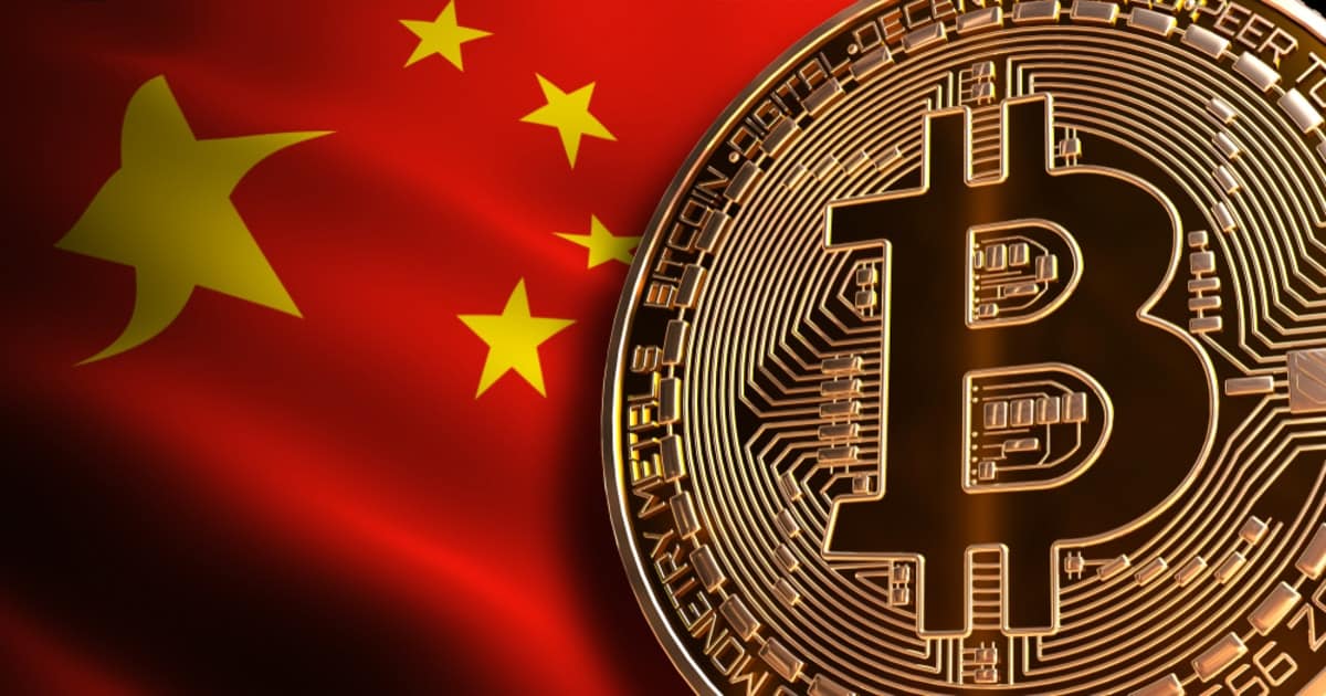 bandeira chinesa e Bitcoin