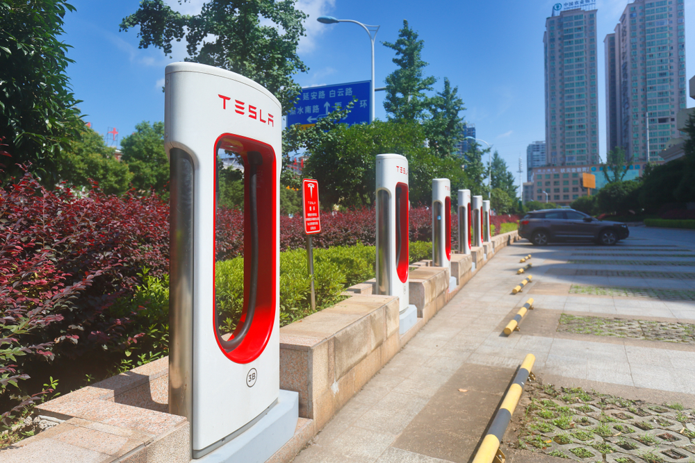 Hengyang,Hunan,China,-,June,27,,2019:,The,Tesla,Charging