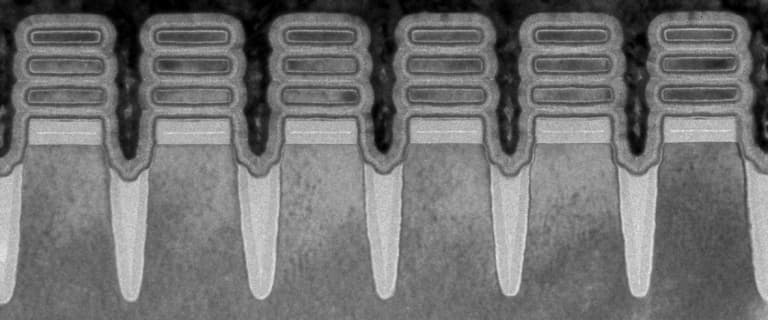 fila de chip da ibm de nanofolha com 2 nm.
