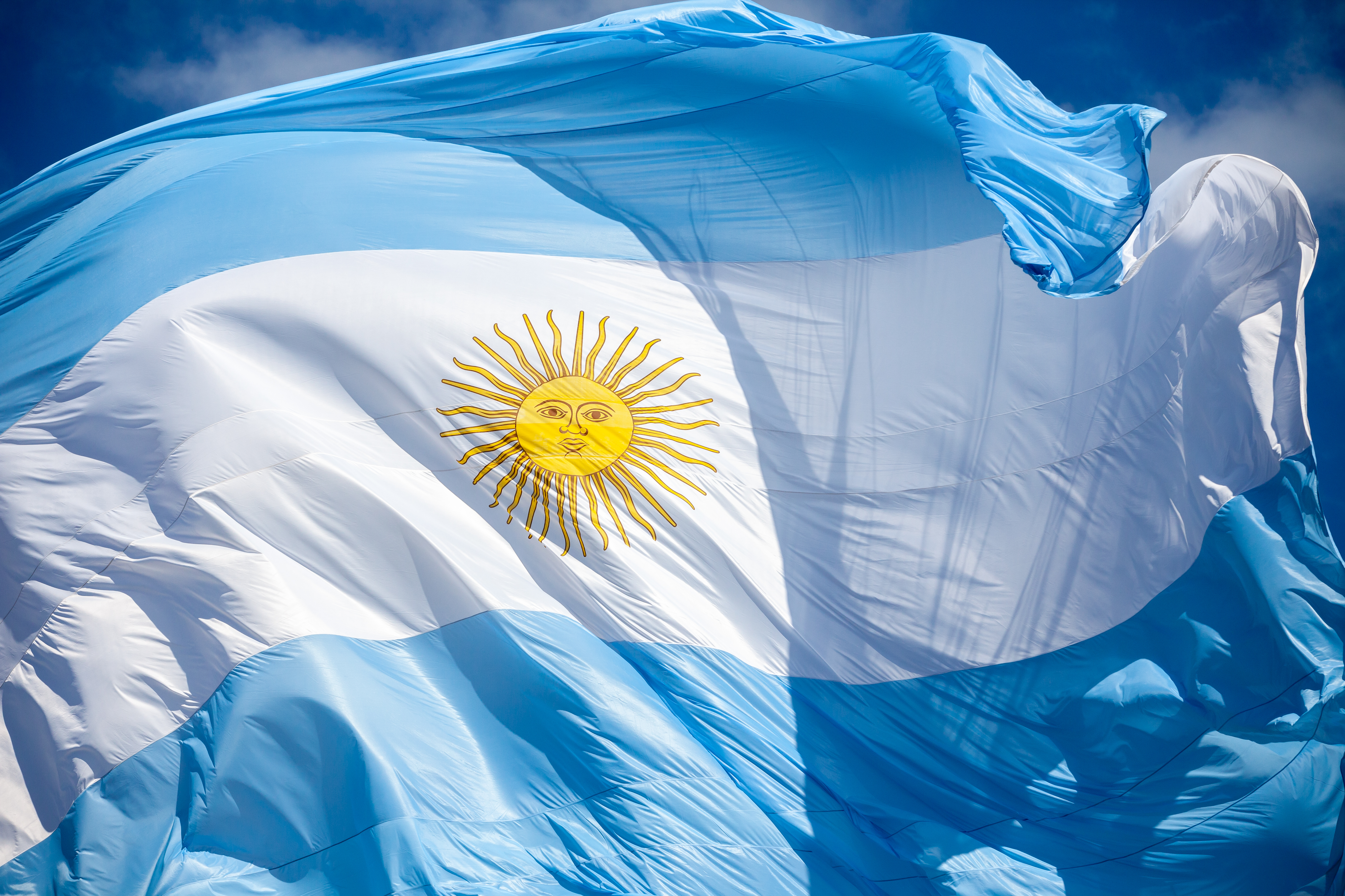 Buenos,Aires,,Argentina,-,19,November,,2020:,Argentine,Flag,Against