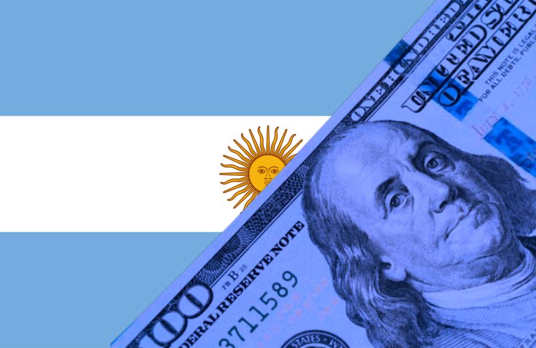 Argentina,Flag,Background,With,A,Blue,Dollar