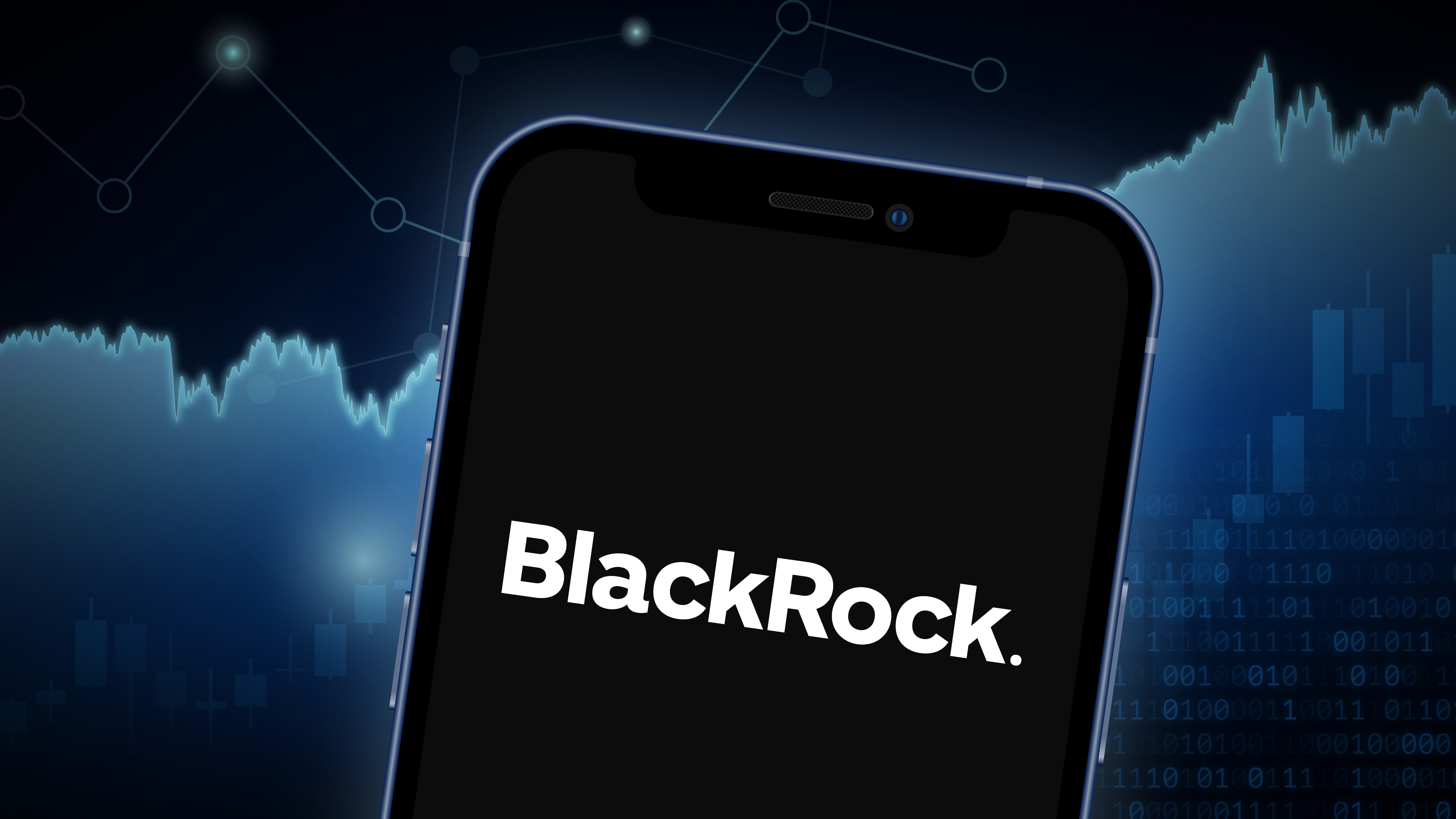 BlackRock stock market vector illustration, with iPhone splash s
