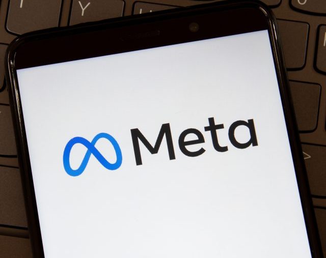 Toronto, On, Canada - December 19, 2021: Meta logo on smartphon