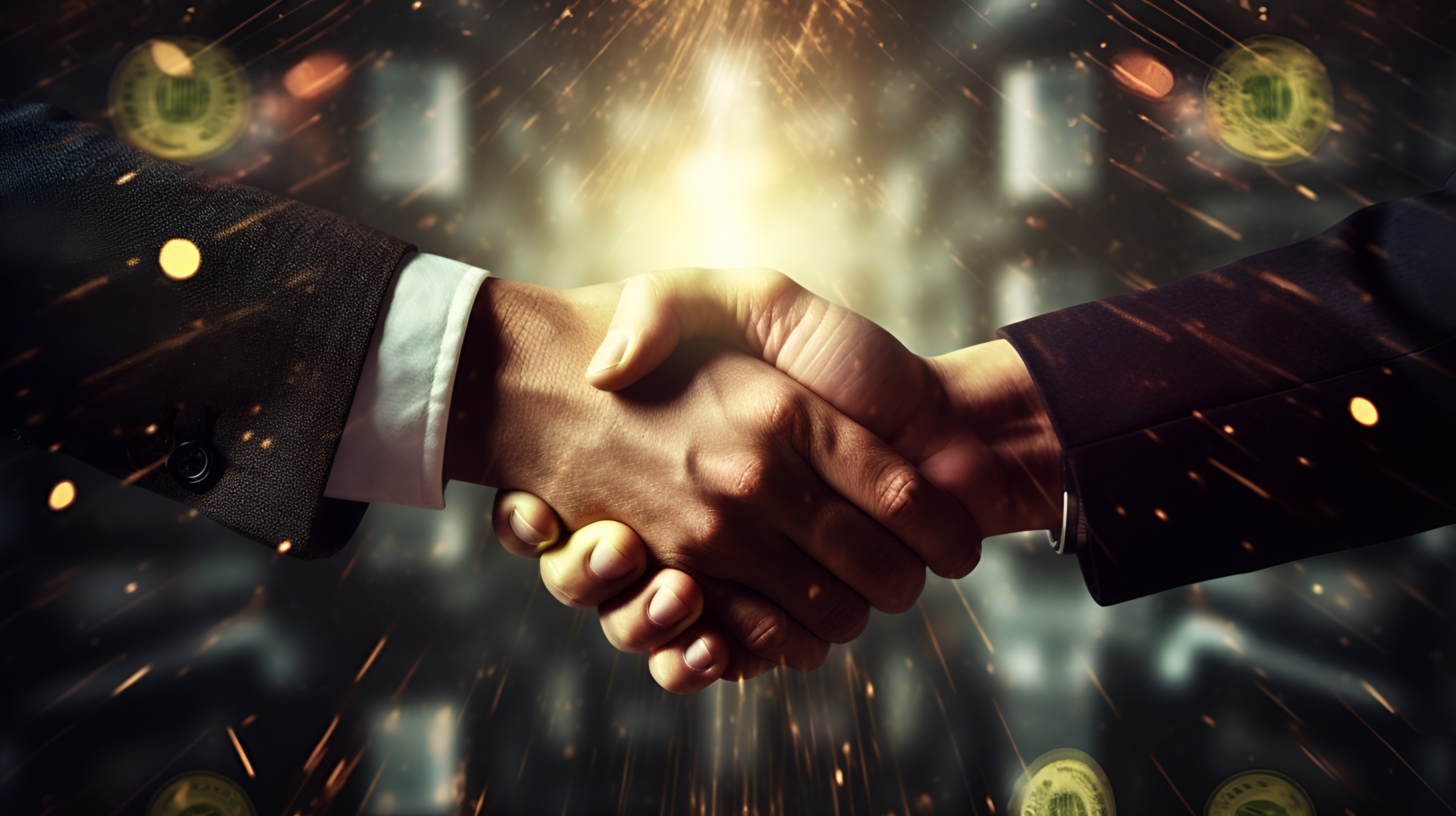 business handshake on financial prosperity and money Generative
