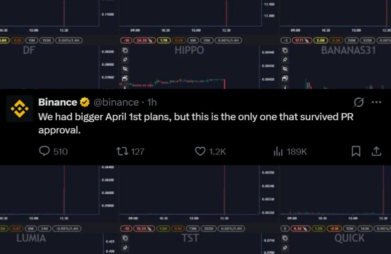 Binance pegadinha primeiro de Abril criptomoedas