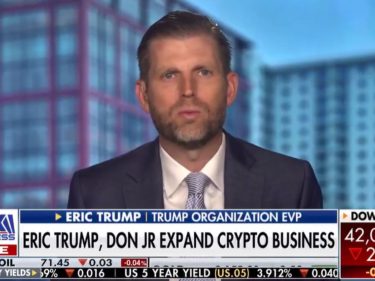 Ao defender Bitcoin, Eric Trump acusa grandes bancos americanos de perseguição política