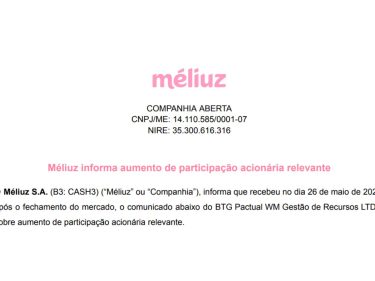 BTG comunica que agora é acionista relevante da Méliuz
