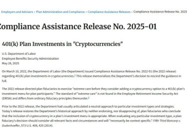 EUA abre portas para Bitcoin em planos de aposentadoria