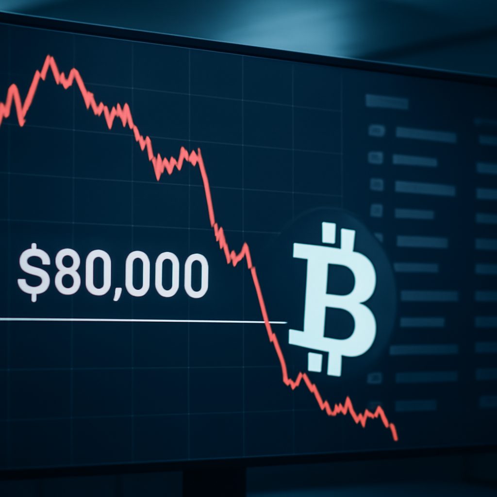Bitcoin sai do top 10 global após queda abaixo de US$80 mil