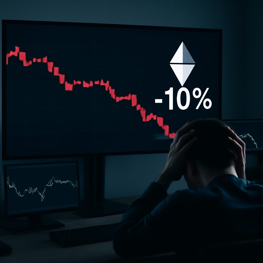 Um trader perdeu US$220 milhões com a queda de 10% do Ether