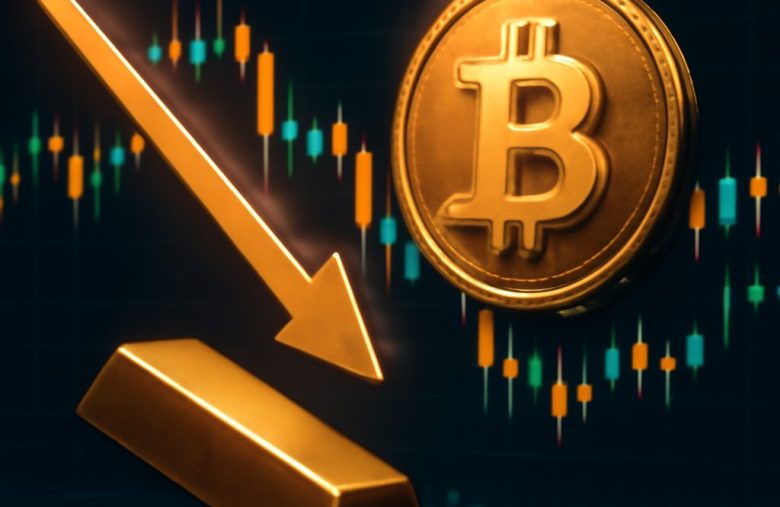 Ouro despenca 22% e quebra correlação: $400M em liquidações e Bitcoin em teste